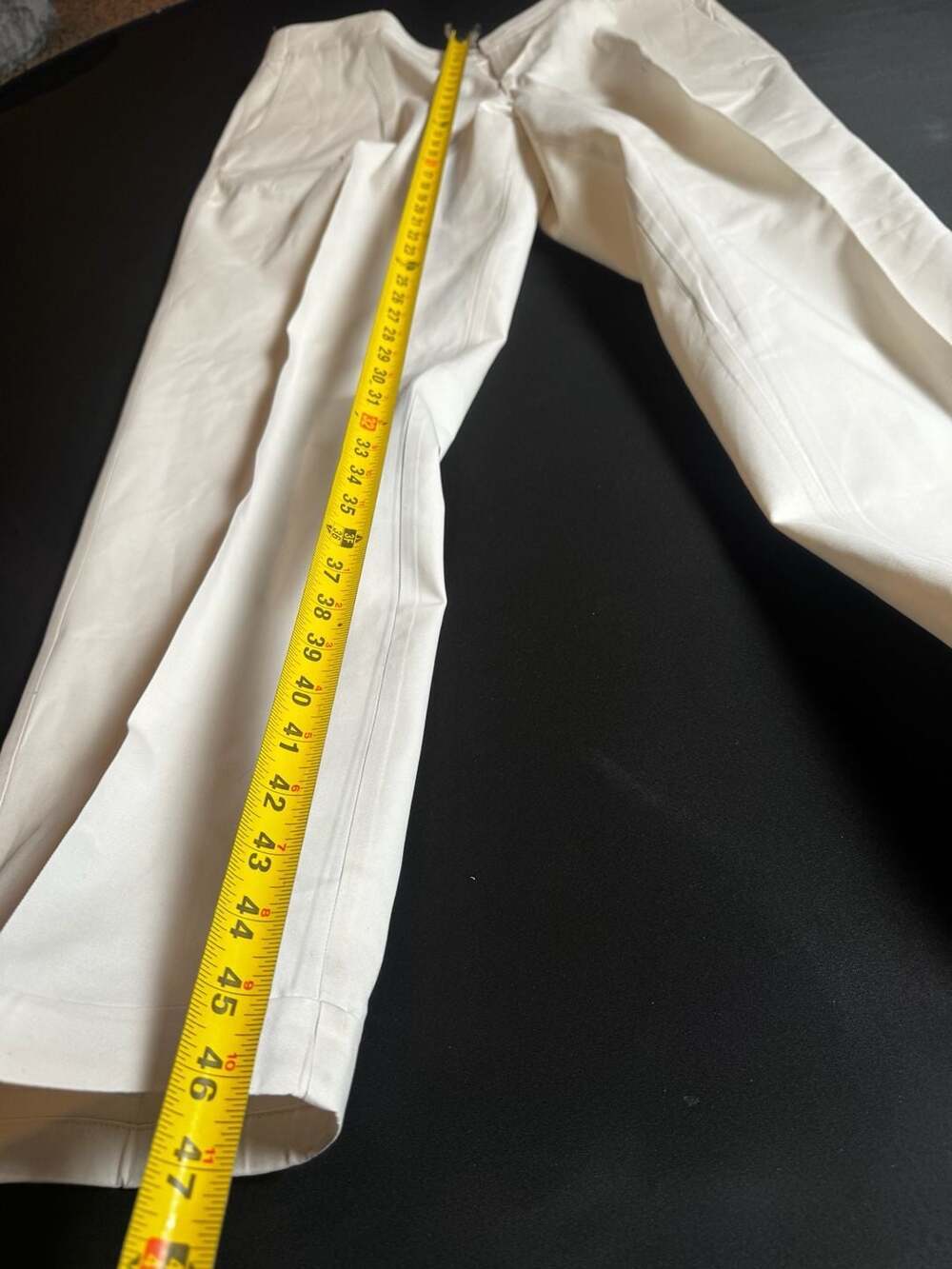 Vintage White Cotton Pleated Trousers 40x31 - Picture 4 of 8